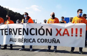 ep concentracion de trabajadores de alu iberica en a coruna