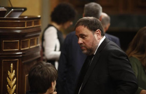 ep el preso del proces y exvicepresidente de la generalitat oriol junqueras erc acude a la votacion