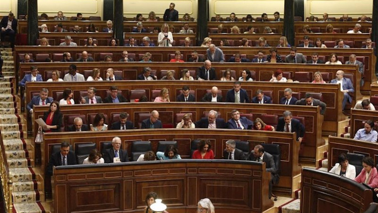 ep vista del hemiciclo del congreso de los diputados durante una sesion del debate de investidura a