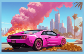 coche rosa