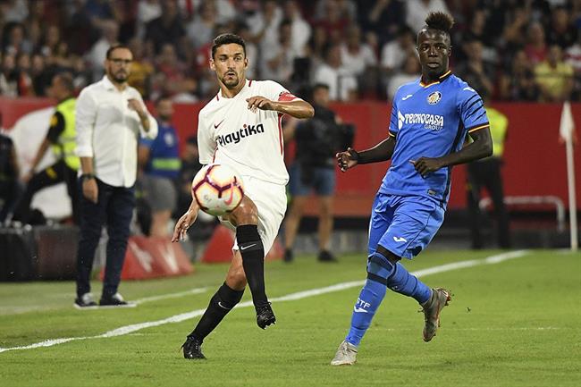 Dakonam Djené, en un partido del Getafe CF contra el Sevilla FC | @SEVILLAFC ep dakonam djene enpartidogetafe cfsevilla fc
