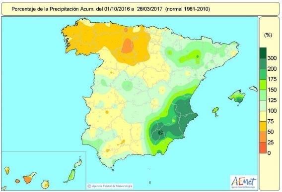 Distribución de lluvias en el conjunto de España | AEMET ep distribucionlluviasconjuntoespana
