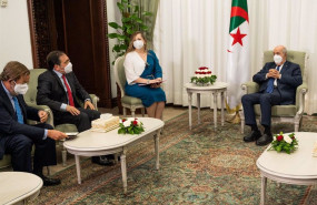 ep el ministro de asuntos exteriores jose manuel albares con el presidente de argelia abdelmayid