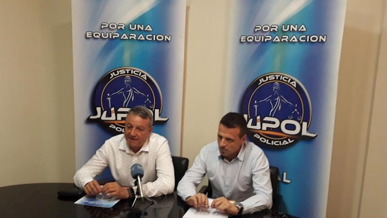 El secretario general de Jupol, José María García, y el responsable de Comunicación, Pablo Pérez, anuncian que declaran conflicto colectivo para reclamar una equiparación salarial "real" | EUROPA PRESSEL SECRETARIO GENERAL DE JUPOL, JOSÉ M ep el secretario general de jupol jose maria garcia y el responsable de comunicacion pablo perez