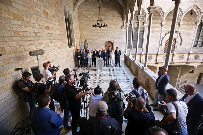 El Govern en pleno en la declaración del pte por acciones de G.Civil contra 1-O | EUROPA PRESS ep governplenola declaracionpteaccionesgcivil1-o