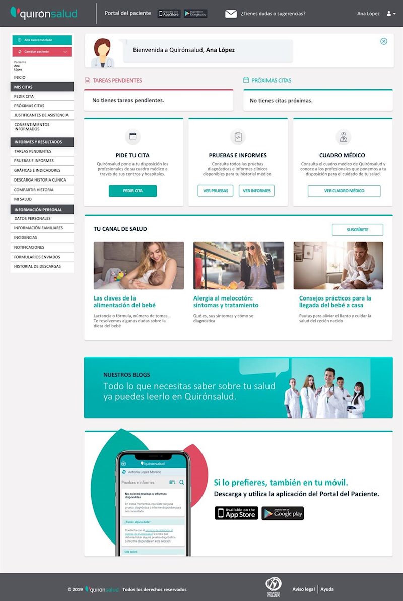 ep home desktop portal mi quironsalud