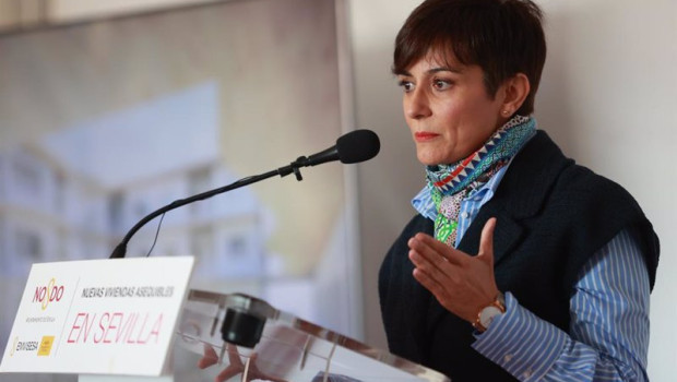 ep la ministra de vivienda y agenda urbana isabel rodriguez durante la colocacion de primera piedra