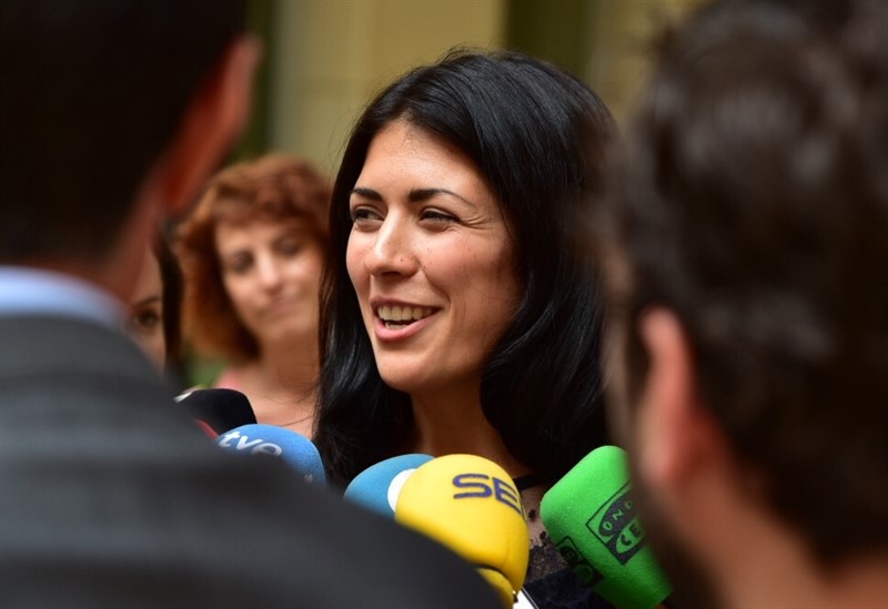 ep la portavoz de unides podem naiara davo atiende a los medios en imagen de archivo