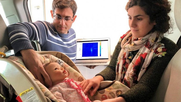 ep los estudiantes graduados mostafa alizadeh izquierda y hajar abedi colocan una muneca modificada