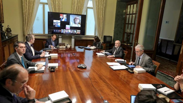 ep reunion de la junta de portavoces del senado del 17 de marzo con varios portavoces conectados por