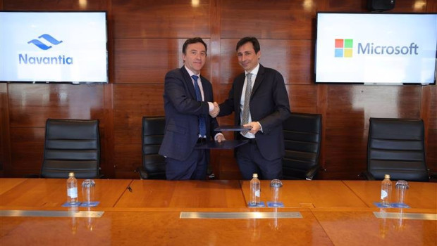 ep ricardo dominguez presidente de navantia y paco salcedo presidente de microsoft espana