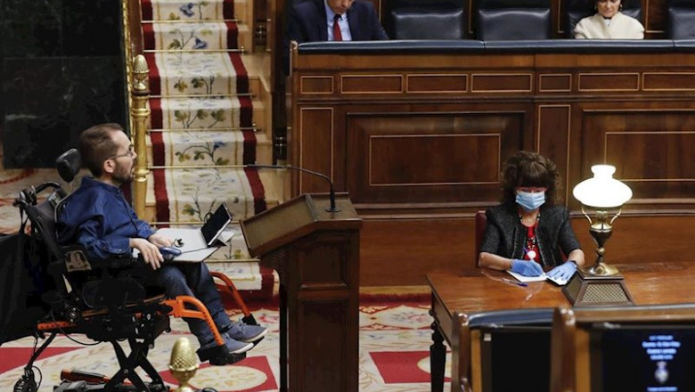 ep el portavoz de unidas podemos pablo echenique durante su intervencion en el pleno del congreso
