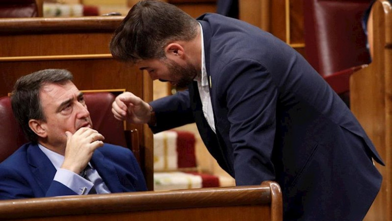 ep el portavoz del pnv aitor esteban y el de erc gabriel rufian