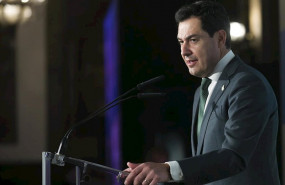 ep el presidente de la junta de andalucia juanma moreno durante su intervencion en la clausura el i