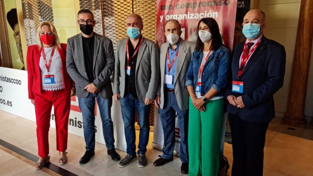 ep el secretario general de ccoo unai sordo en la foto de familia con motivo de la apertura del xiii