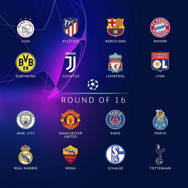 Equipos clasificados para octavos de final en Champions. | UEFA ep equipos clasificadosoctavosfinalchampions