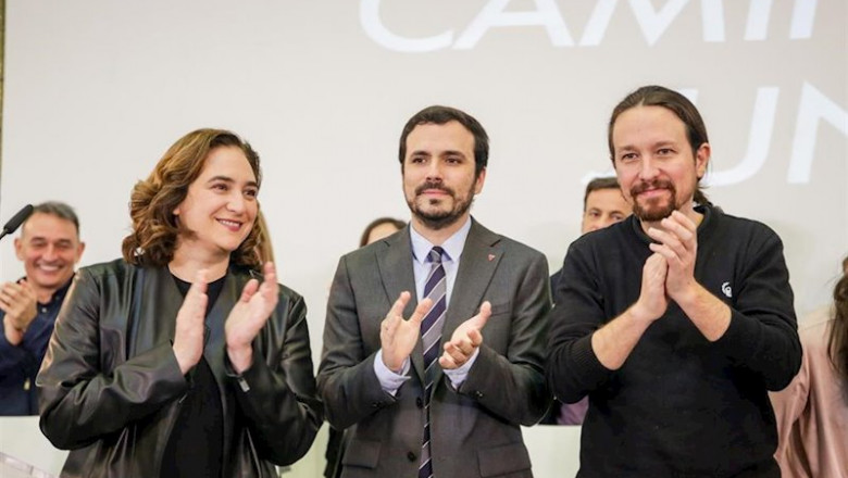 (I-D) La alcaldesa de Barcelona, Ada Colau, el ministro de Consumo, Alberto Garzón, y el vicepresidente segundo del Gobierno, Pablo Iglesias | Ricardo Rubio - Europa Press - Archivo ep i-d la alcaldesa de barcelona ada colau el ministro de consumo alberto garzon y el vicepresidente