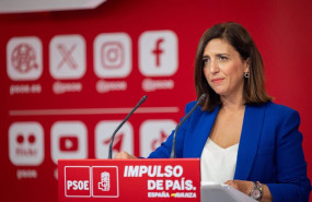 ep la portavoz del psoe esther pena en la rueda de prensa de este lunes en la sede nacional del