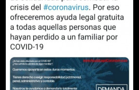 ep tuit de abogados cristianos en el que se ofrecen para presentar denuncias a afectados por la