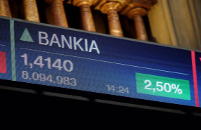 ep valores de bankia en los paneles del palacio de la bolsa en madrid espana a 16 de septiembre de