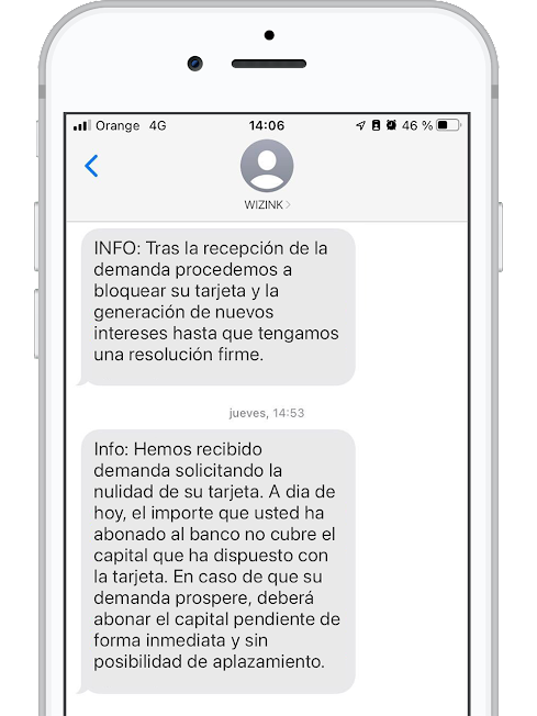 1651072074 sms de wizink ejemplo de un cliente de reclamadores