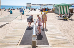 ep archivo   unas mujeres se lavan los pies en las duchas de la playa de poniente a 11 de marzo de