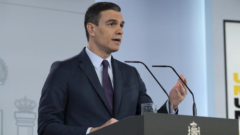 ep comparecencia del presidente del gobierno pedro sanchez en el palacio de la moncloa
