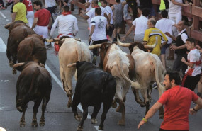 ep dos heridos hospitalizados por traumatismos en el cuarto encierro de las fiestas de sanse