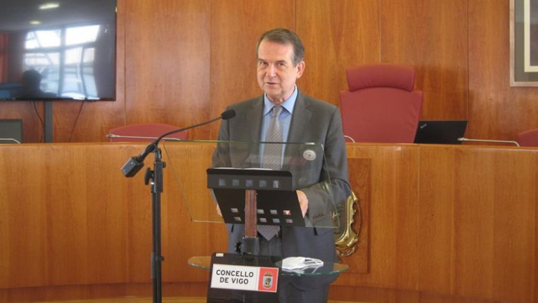 El alcalde de Vigo, Abel Caballero, durante la rueda de prensa de este lunes. | EUROPA PRESS ep el alcalde de vigo abel caballero durante la rueda de prensa de este lunes