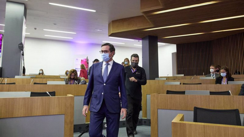 ep el presidente de la ceoe antonio garamendi a su llegada a la iii jornada mujeres y liderazgo 2021