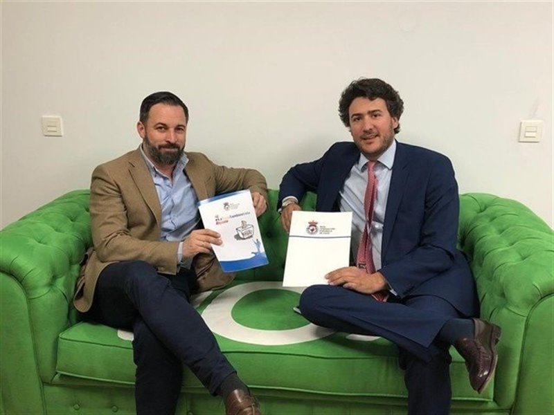 ep el presidente nacional de vox santiago abascal con angel lopez maraver en una imagen de archivo