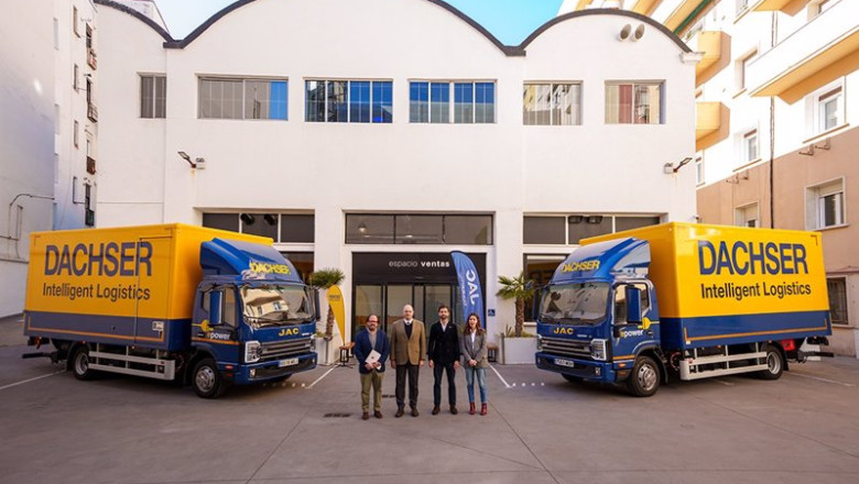 ep entrega de cinco camiones electricos de jac motors a dachser para el transporte logistico ep entrega de cinco camiones electricos de jac motors a dachser para el transporte logistico