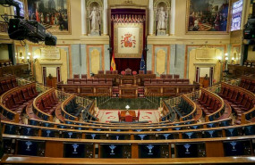 ep hemiciclo vacio del congreso de los diputados tras la suspension del pleno de esta semana como