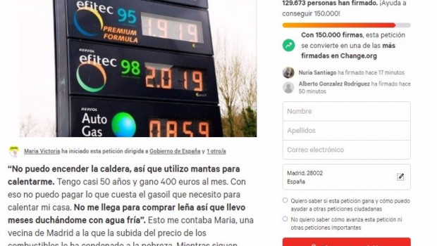 ep la peticion para bajar los impuestos a los carburantes iniciada en changeorg