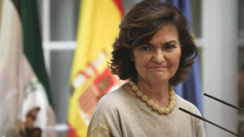 ep la vicepresidenta del gobierno en funciones carmen calvo durante su intervencion en la ceremonia