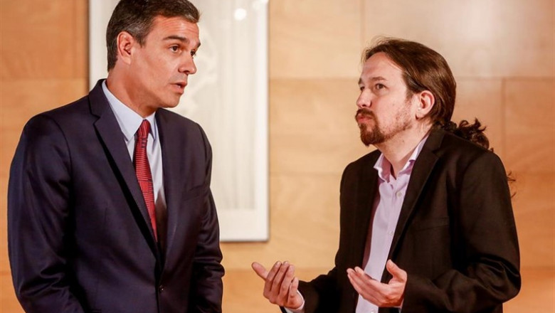 Ricardo Rubio - Europa Press ep presidentgovernfuncions pedro sanchez 1i es reuneix ambsecretariunidas podemos pablo iglesias 2i de carala sessio dinvestiduracomena22juliol