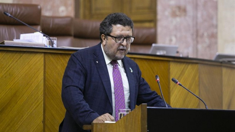 Primera jornada de sesión plenaria en el Parlamento Andaluz. El diputado de Vox, Francisco Serrano, durante su intervención en el pleno. | María José López - Europa Press ep primera jornada de sesion plenaria en el parlamento andaluz el diputado de vox francisco serrano