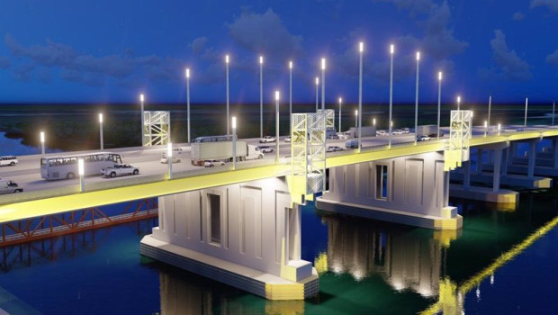 ep imagen renderizada del puente sobre el rio calcasieu