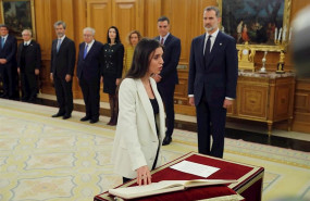 ep la nueva ministra de igualdad irene montero jura o promete su cargo ante el rey felipe vi en el
