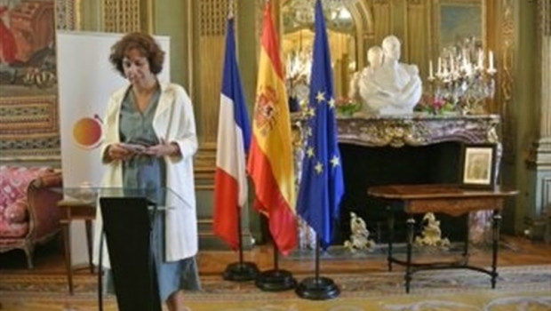 ep la secretaria de estado de la espana global irene lozano junto a la mesa en la que manuel azana