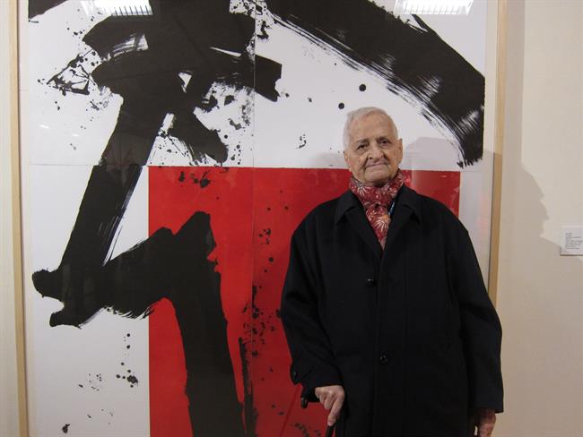 Luis Feito ha inaugurado hoy una exposición con su obra gráfica en Fuendetodos | EUROPA PRESS ep luis feitoinaugurado hoyexposicionsu obra graficafuendetodos