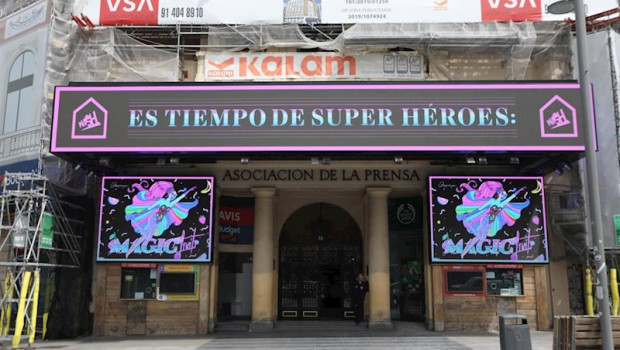 ep pantalla de plasma ubicada en el palacio de la prensa