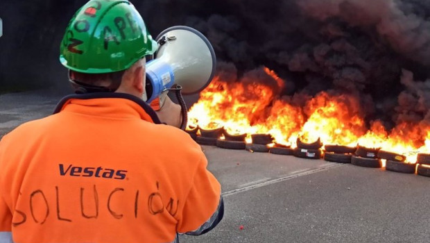 ep trabajadores de vestas retomaron las protestas este miercoles en o barqueiro