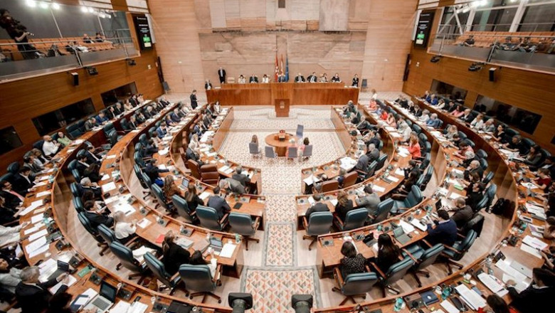 ep vista del hemiciclo de la asamblea de madrid durante una sesion plenaria en madrid espana a 3 de