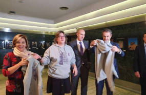 ep el expresidente del gobierno jose luis rodriguez zapatero con -de derecha a izquierda- el alcalde