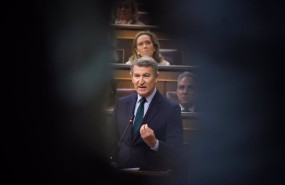 ep el lider de la oposicion y presidente del pp alberto nunez feijoo durante una sesion de control