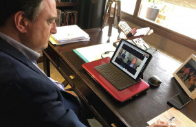 ep el portavoz del pnv en el congreso aiitor esteban en la reunion telematica con pedro sanchez