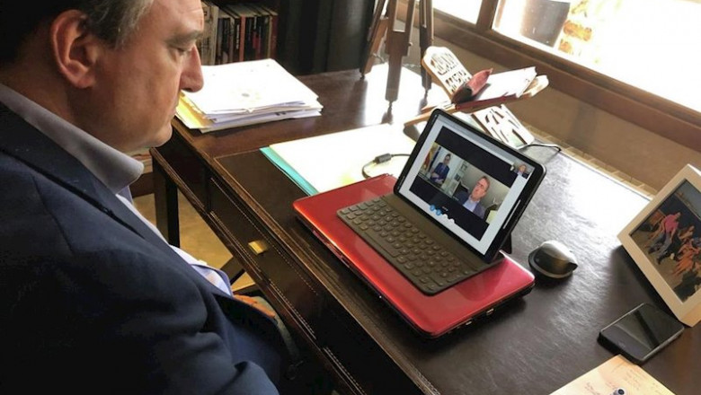 ep el portavoz del pnv en el congreso aiitor esteban en la reunion telematica con pedro sanchez