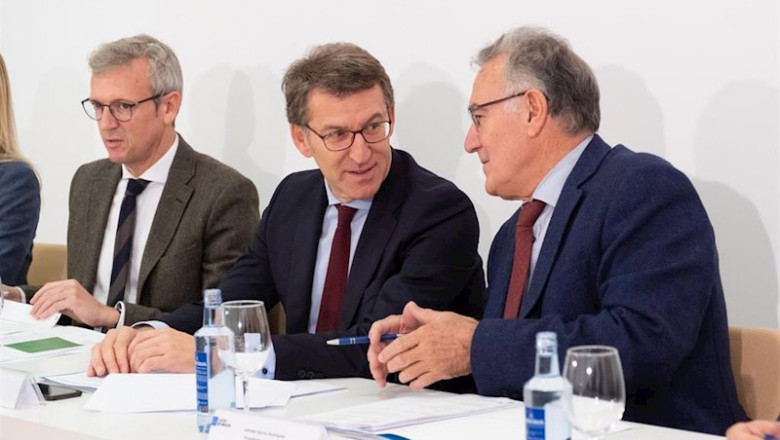 ep el vicepresidente de la xunta alfonso rueda el presidente alberto nunez feijoo y el presidente de