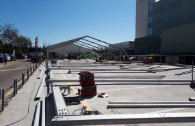 ep imagen de la instalacion de un hospital de campana en fuenlabrada